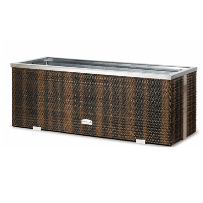 Jardinera de ratán sintético rectangular para exterior